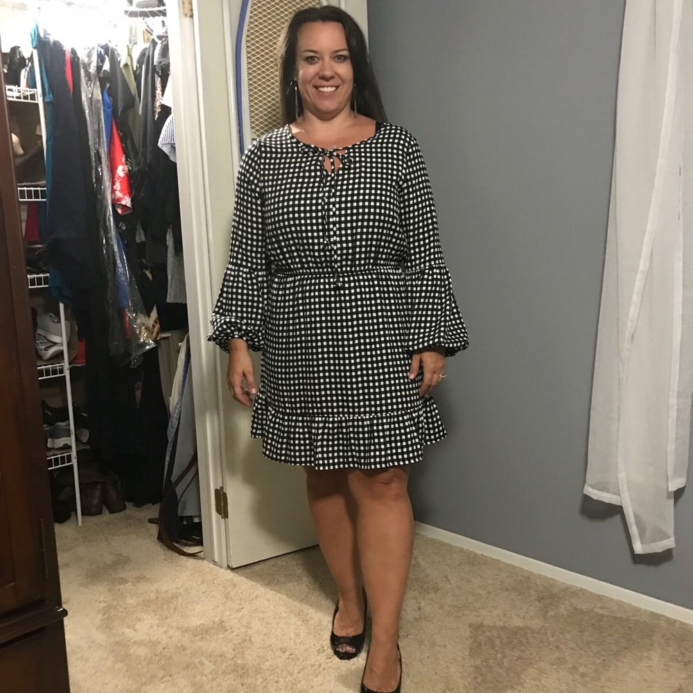 Black and white checkered dress